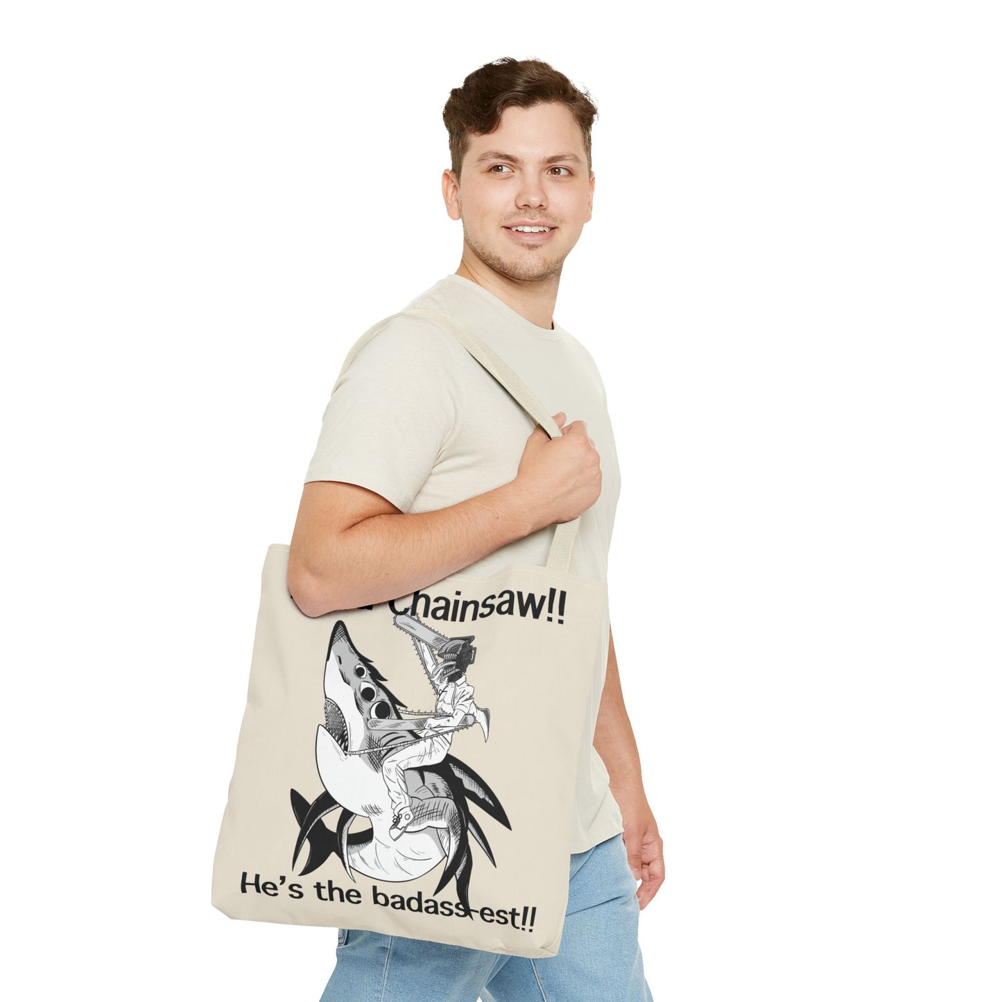Chainsaw man Reze denji and beam tote bag