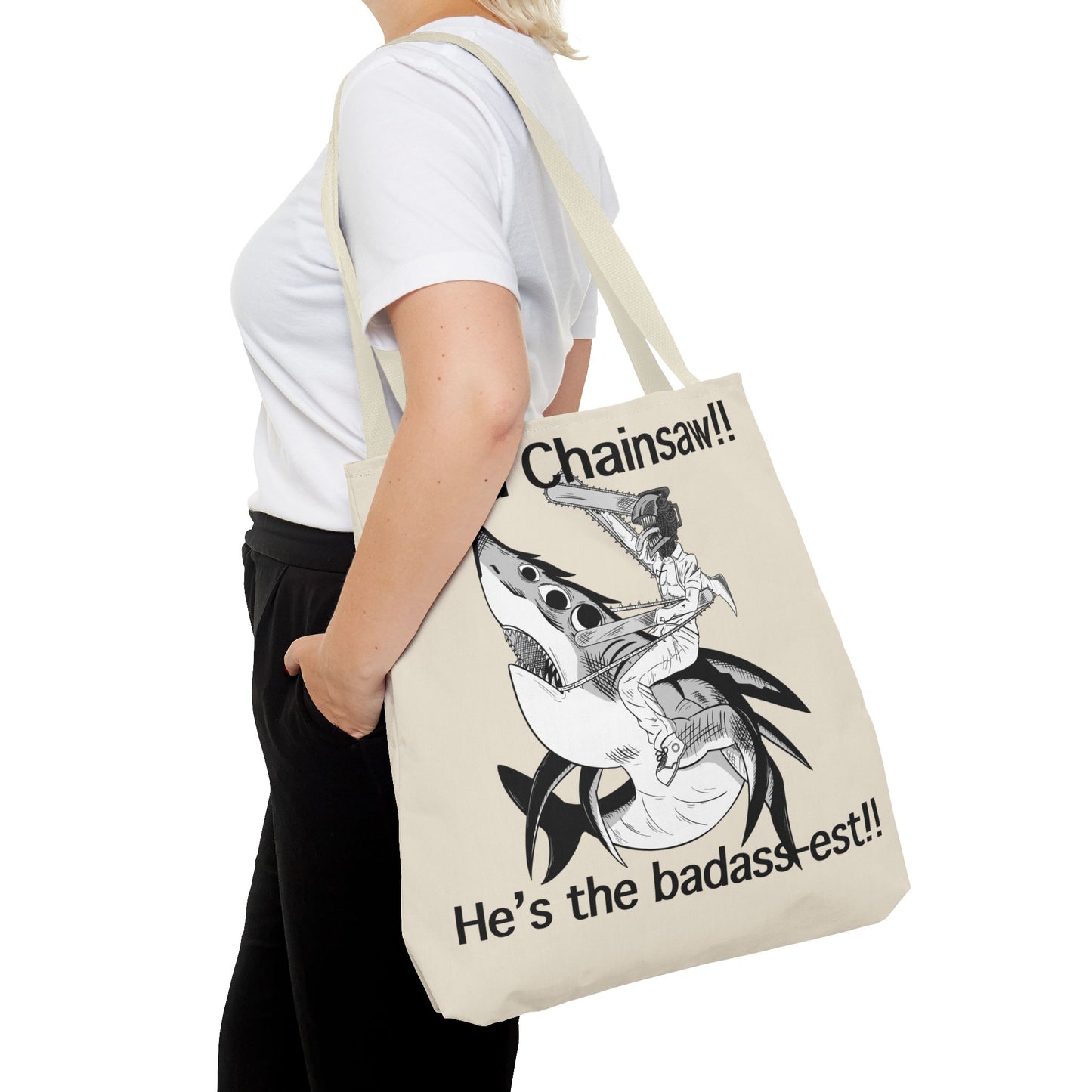 Chainsaw man Reze denji and beam tote bag