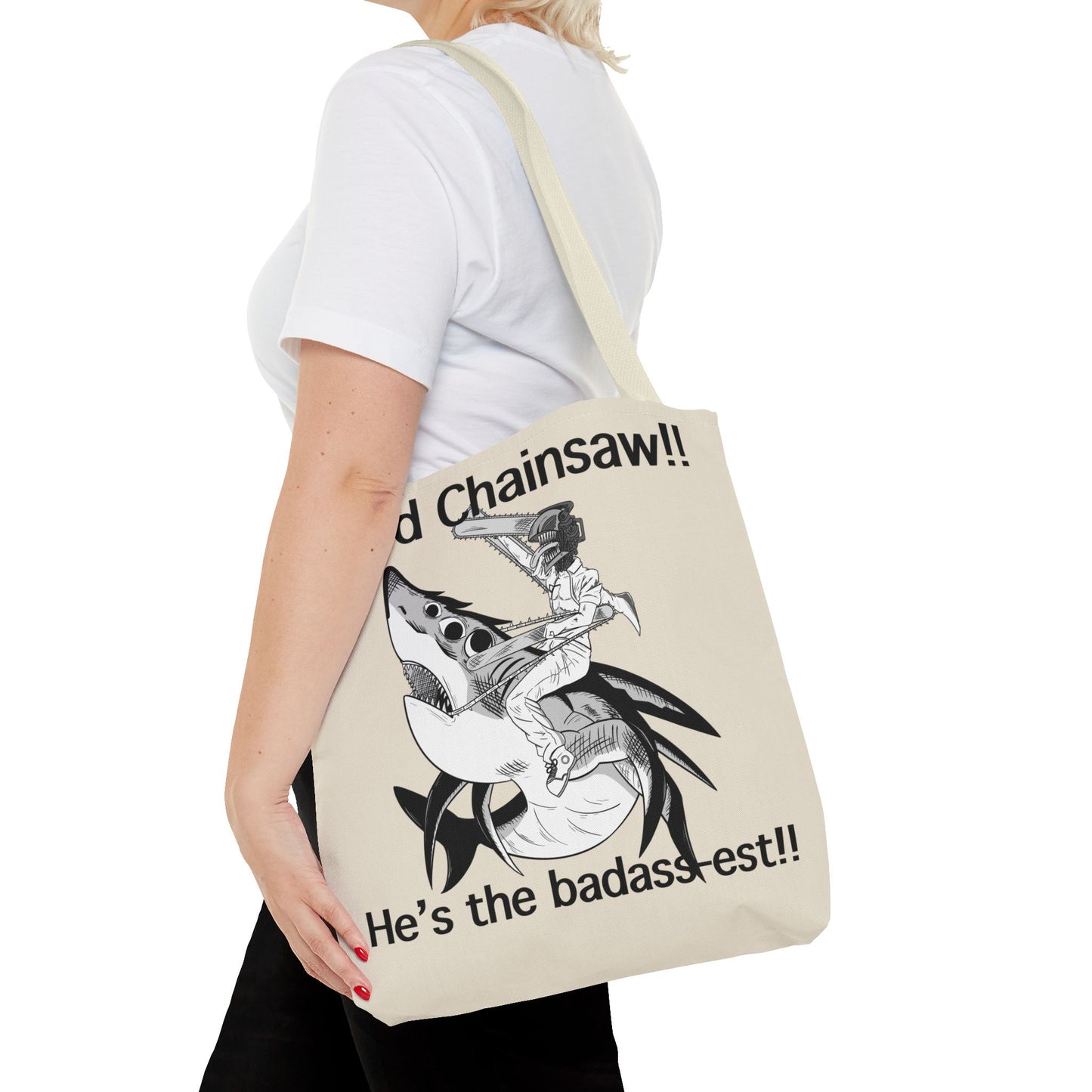 Chainsaw man Reze denji and beam tote bag