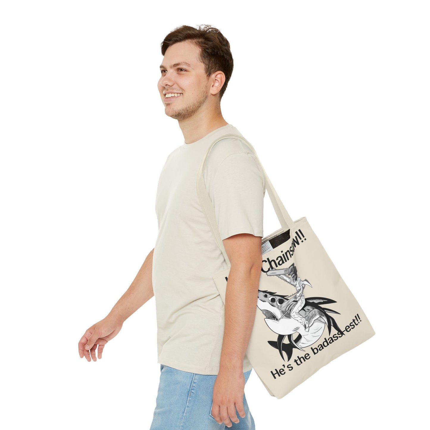Chainsaw man Reze denji and beam tote bag