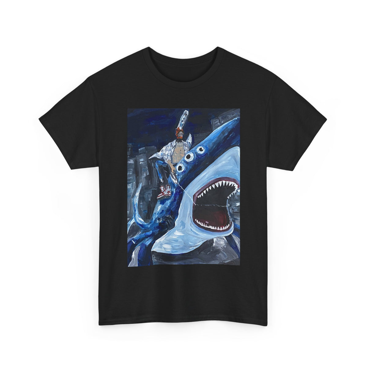 Chainsaw man reze beam and denji shark shirt