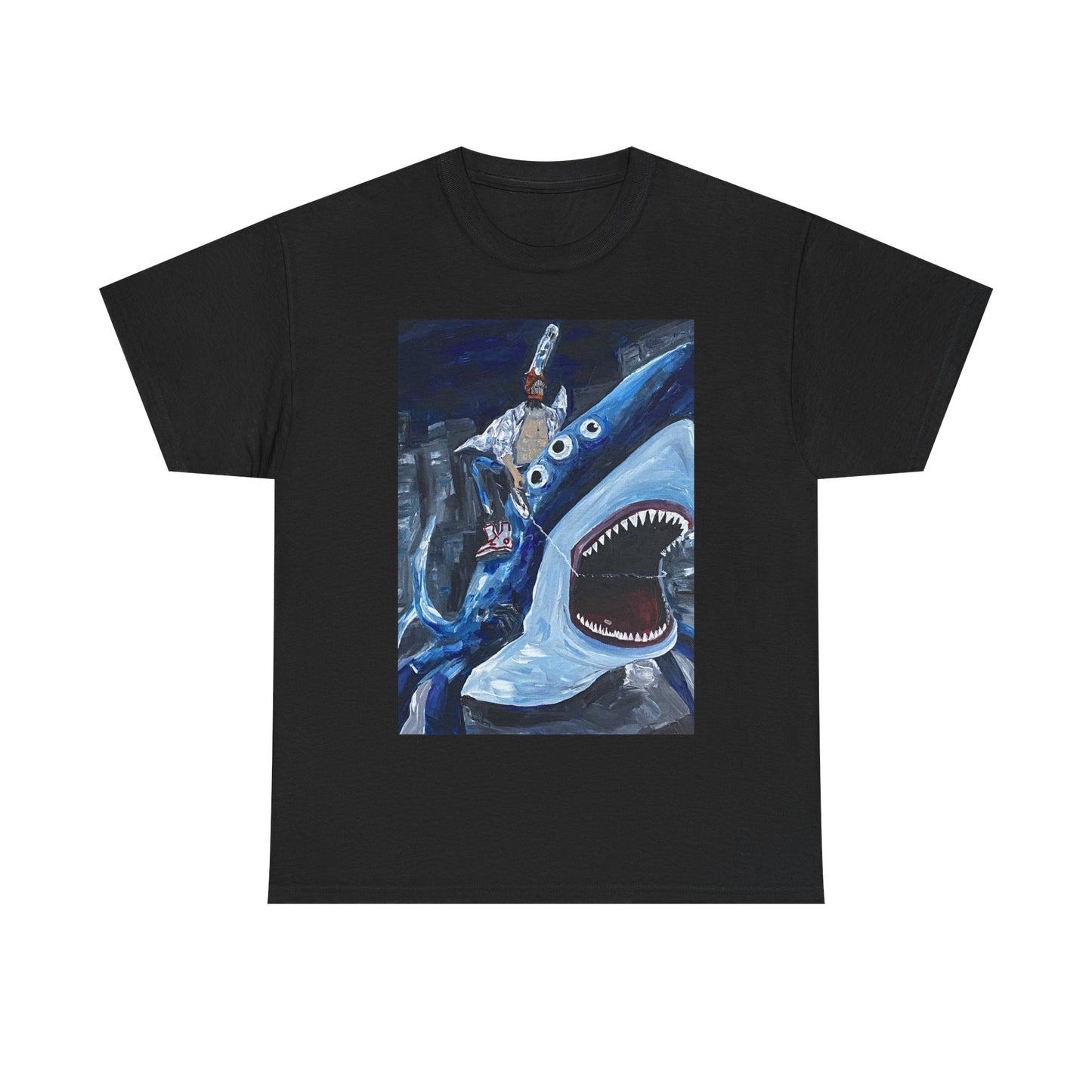 Chainsaw man reze beam and denji shark shirt