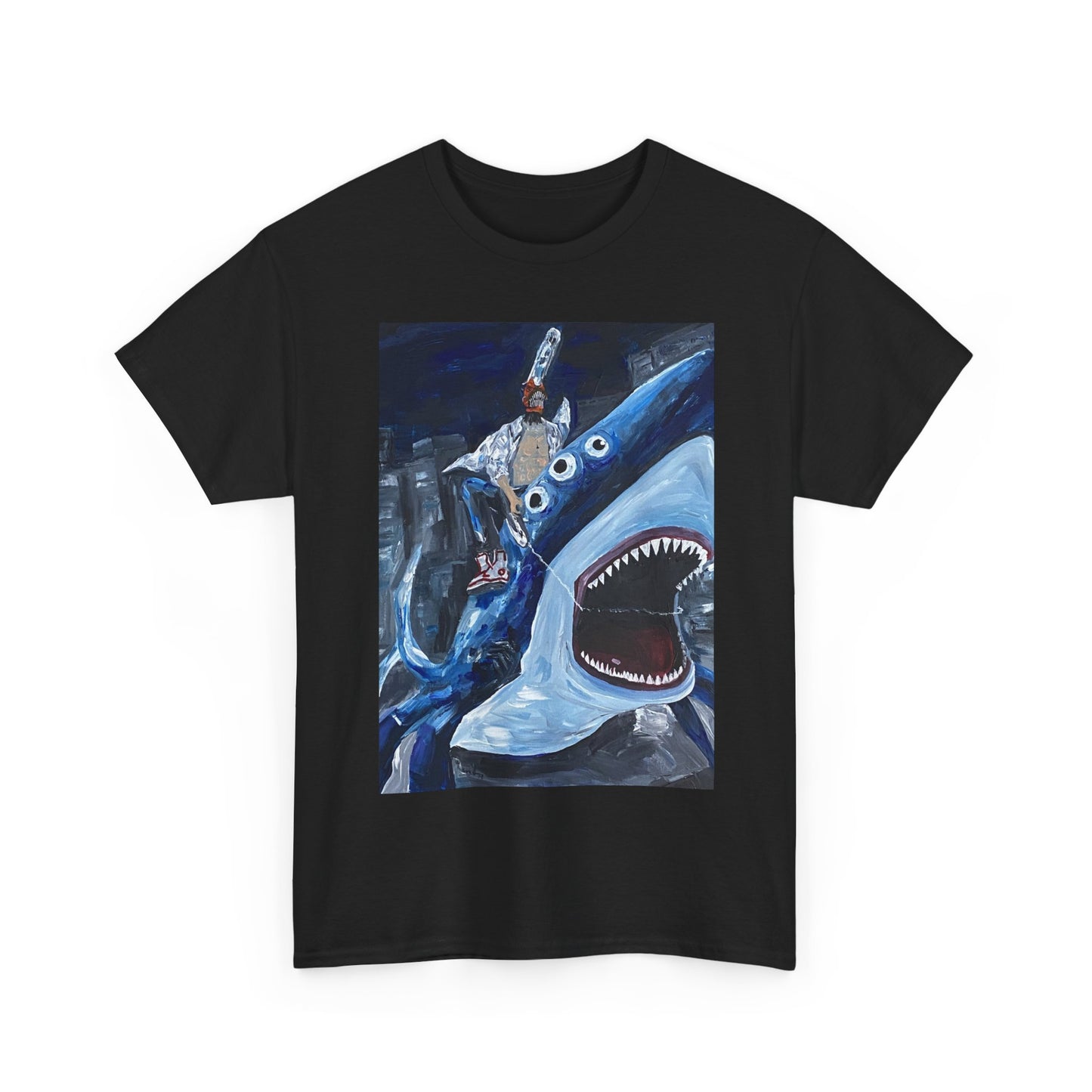 Chainsaw man reze beam and denji shark shirt