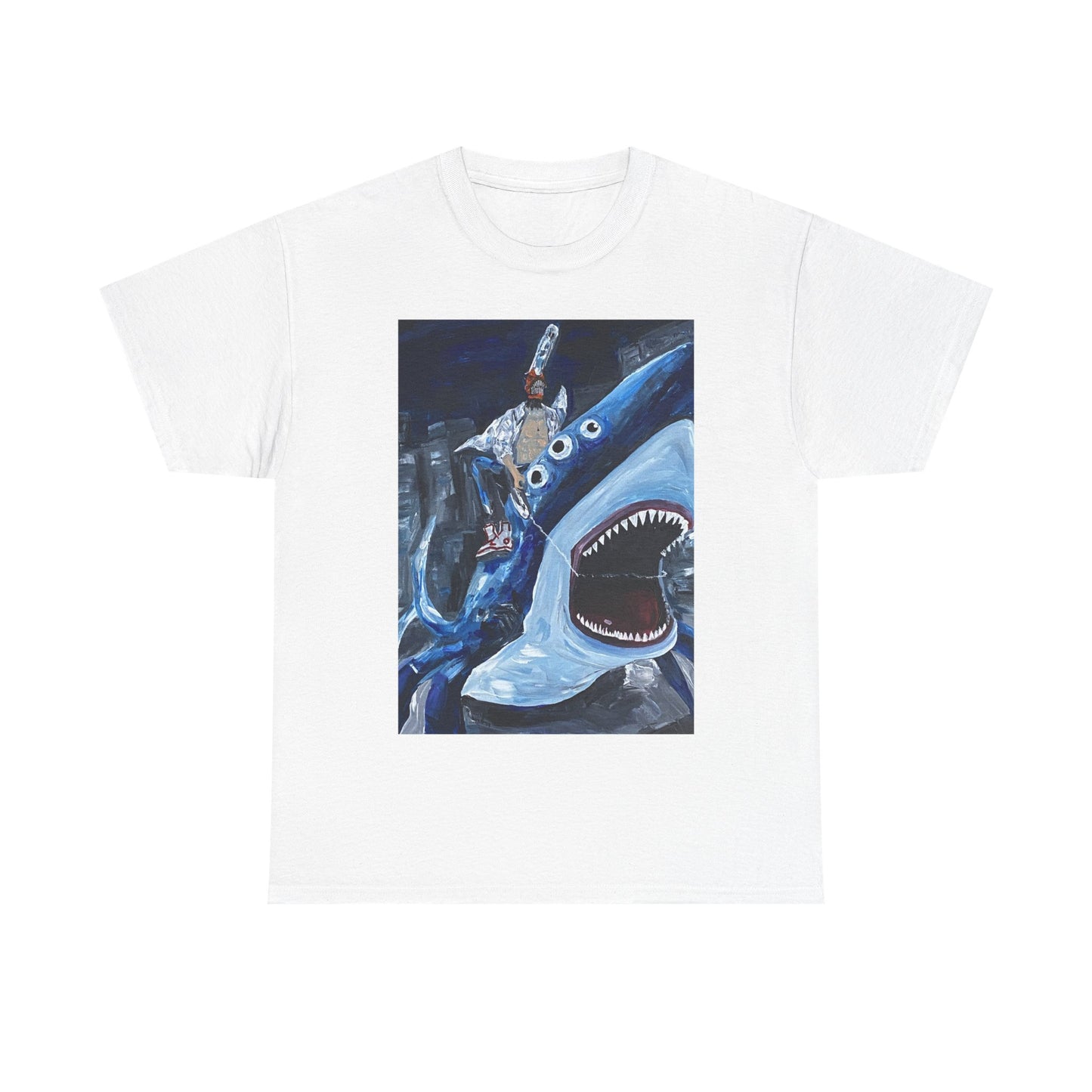 Chainsaw man reze beam and denji shark shirt